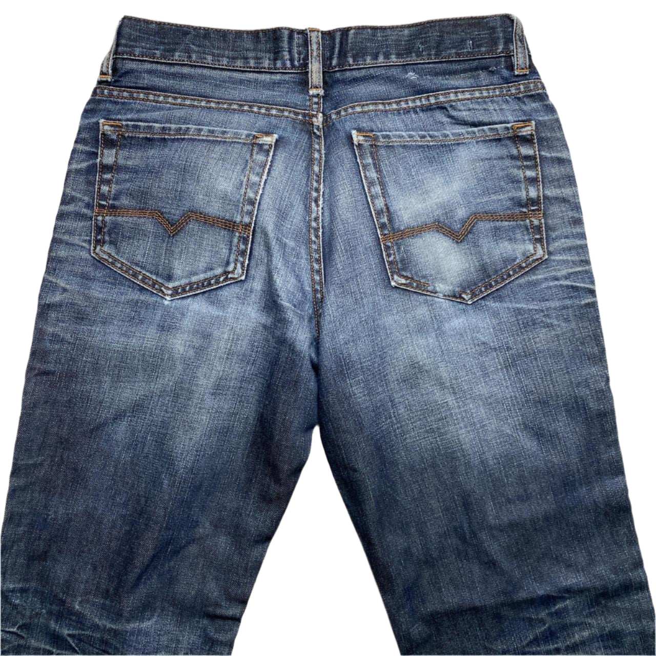 Hugo Boss Dark Navy Stonewash Distressed Jeans (34W)