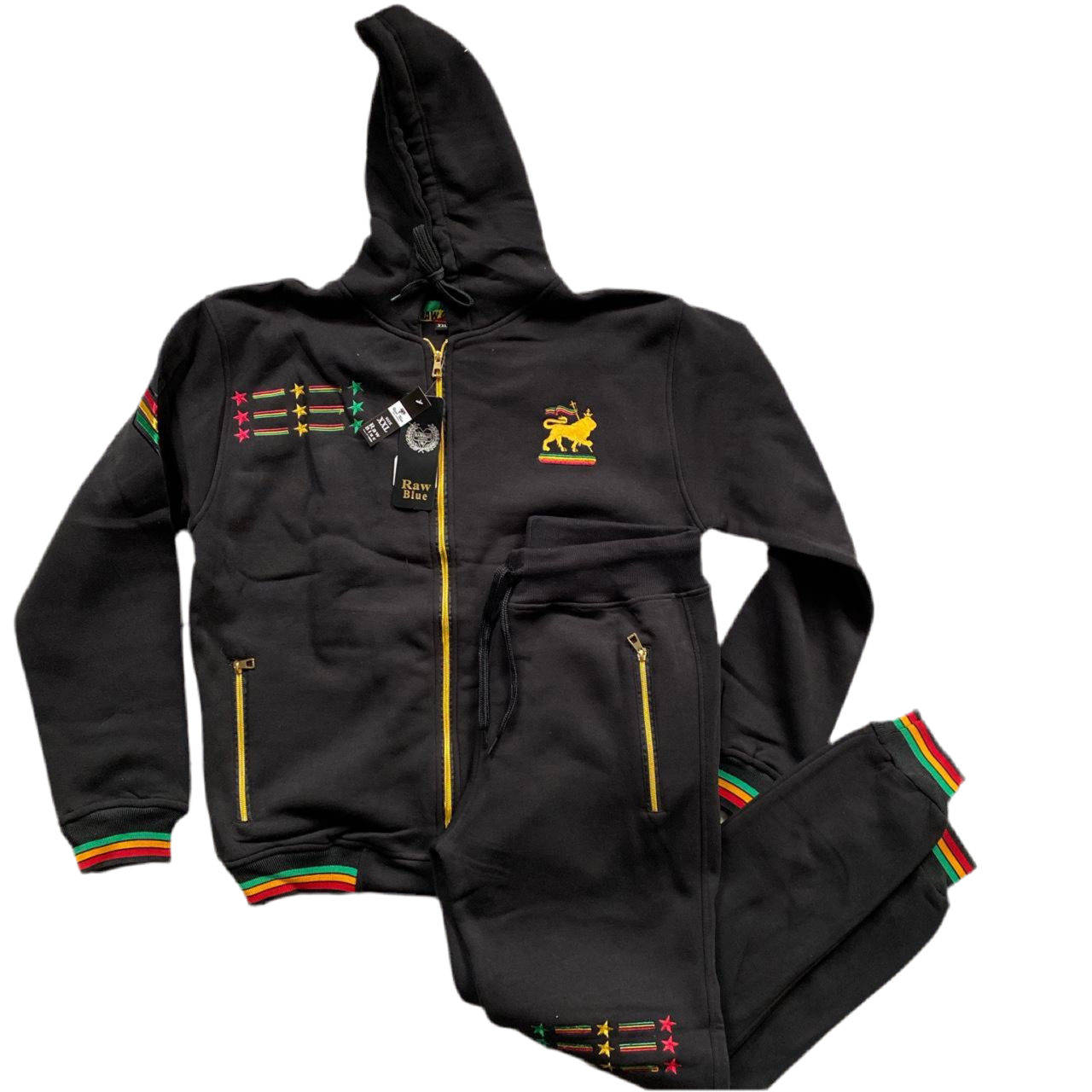 Raw Blue Vintage Rasta Lion Tracksuit (XXL)