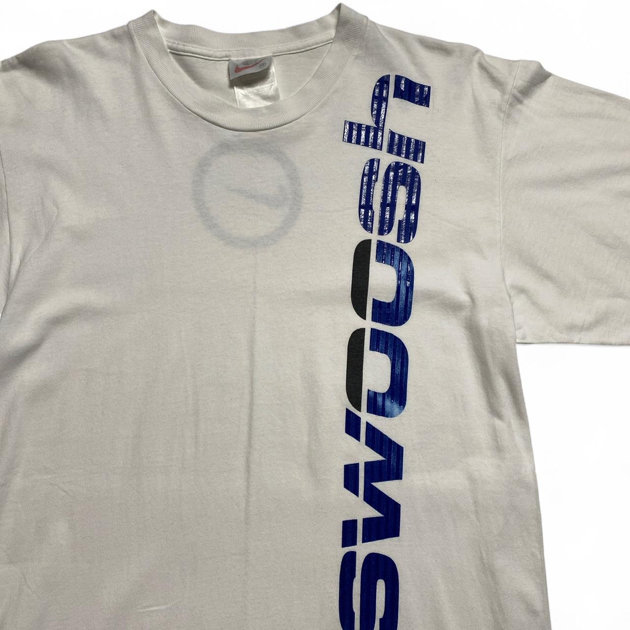Nike Swoosh White and Blue Vintage 90’s T Shirt (M)