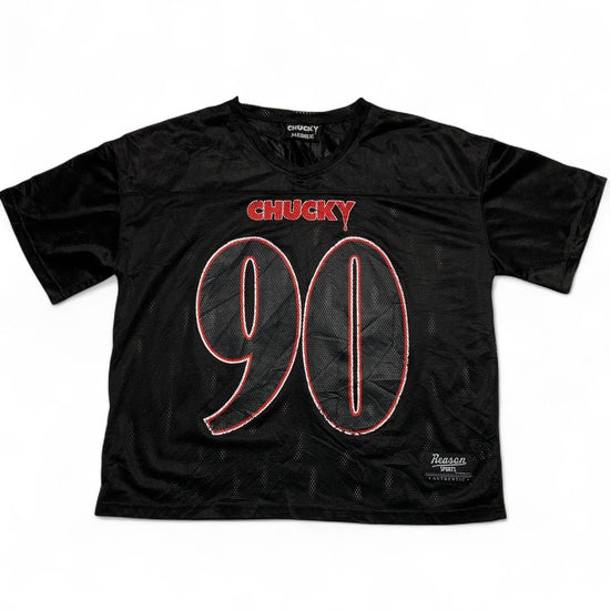 Chucky Vintage Universal Studios Football Jersey Black and Red (M)