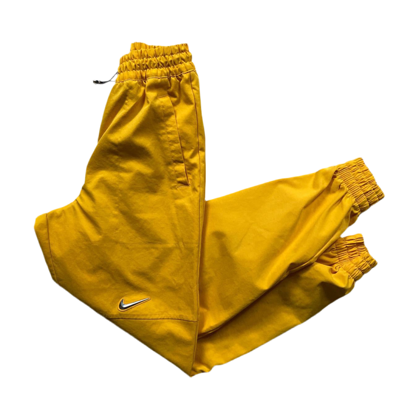 Nike Jewel Swoosh Yellow Cargo Bottoms (XS)