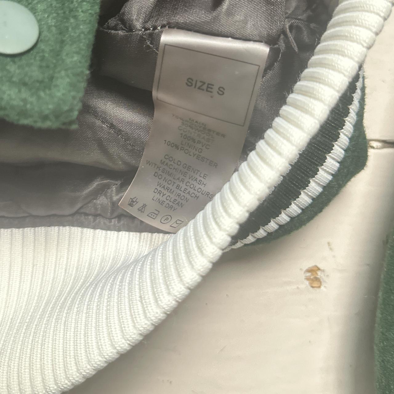 Maniere De Voir World Is Yours Green and White Bomber Jacket (S)