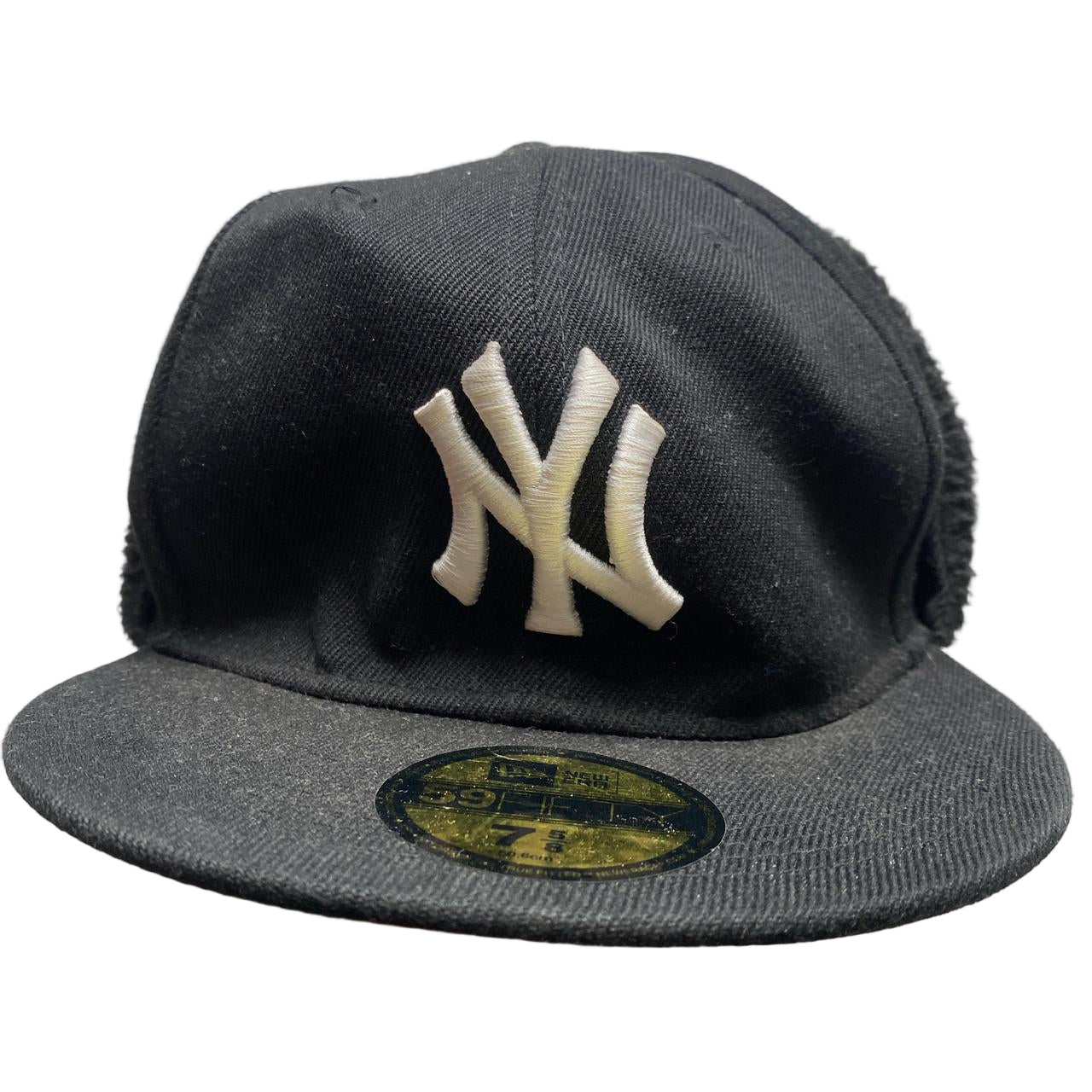New York Yankees Black and White Dog Ear Fitted Cap