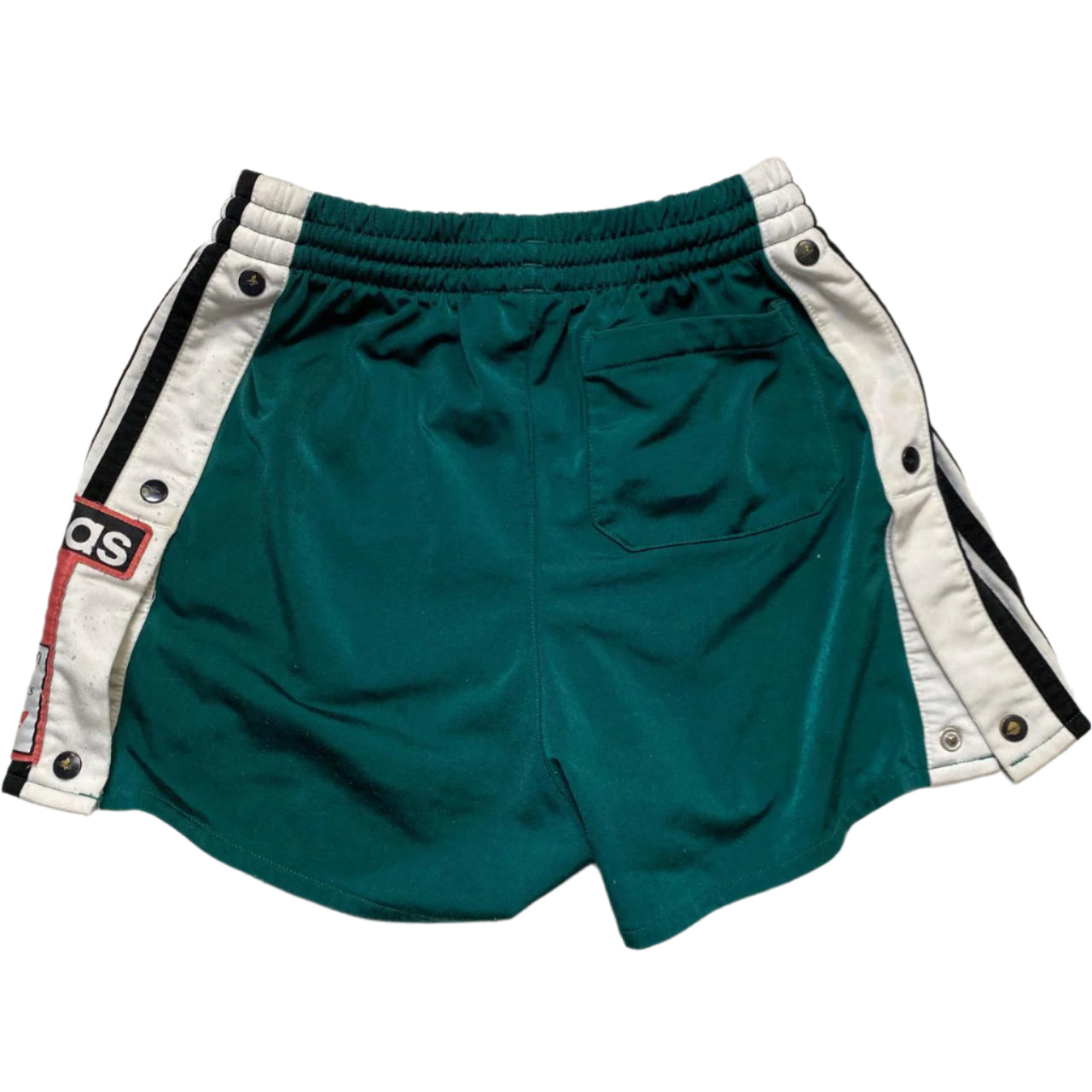 Adidas Originals Womens Popper Shorts Green and White (UK 10)