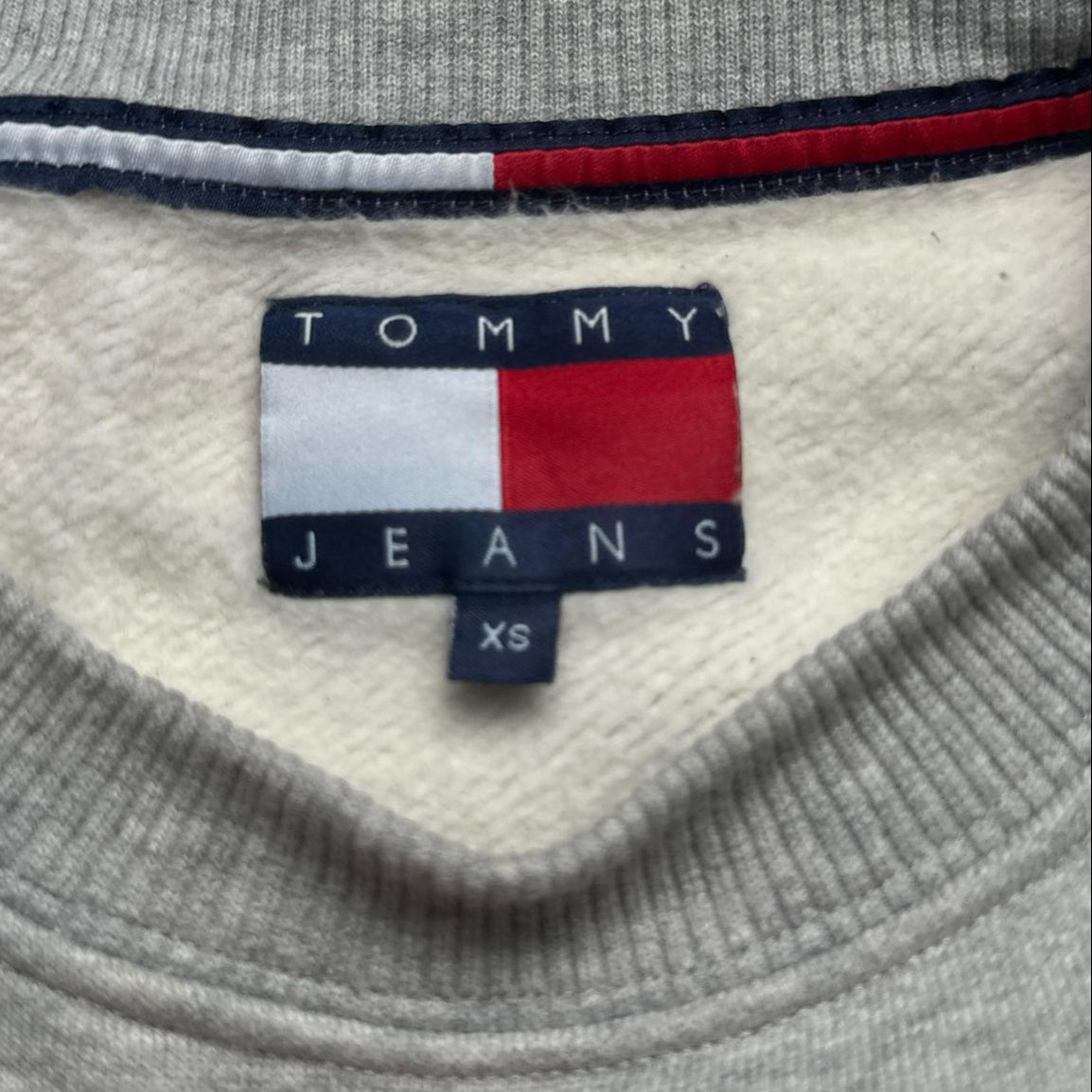 Tommy Hilfiger Grey Spellout Jumper (XS)