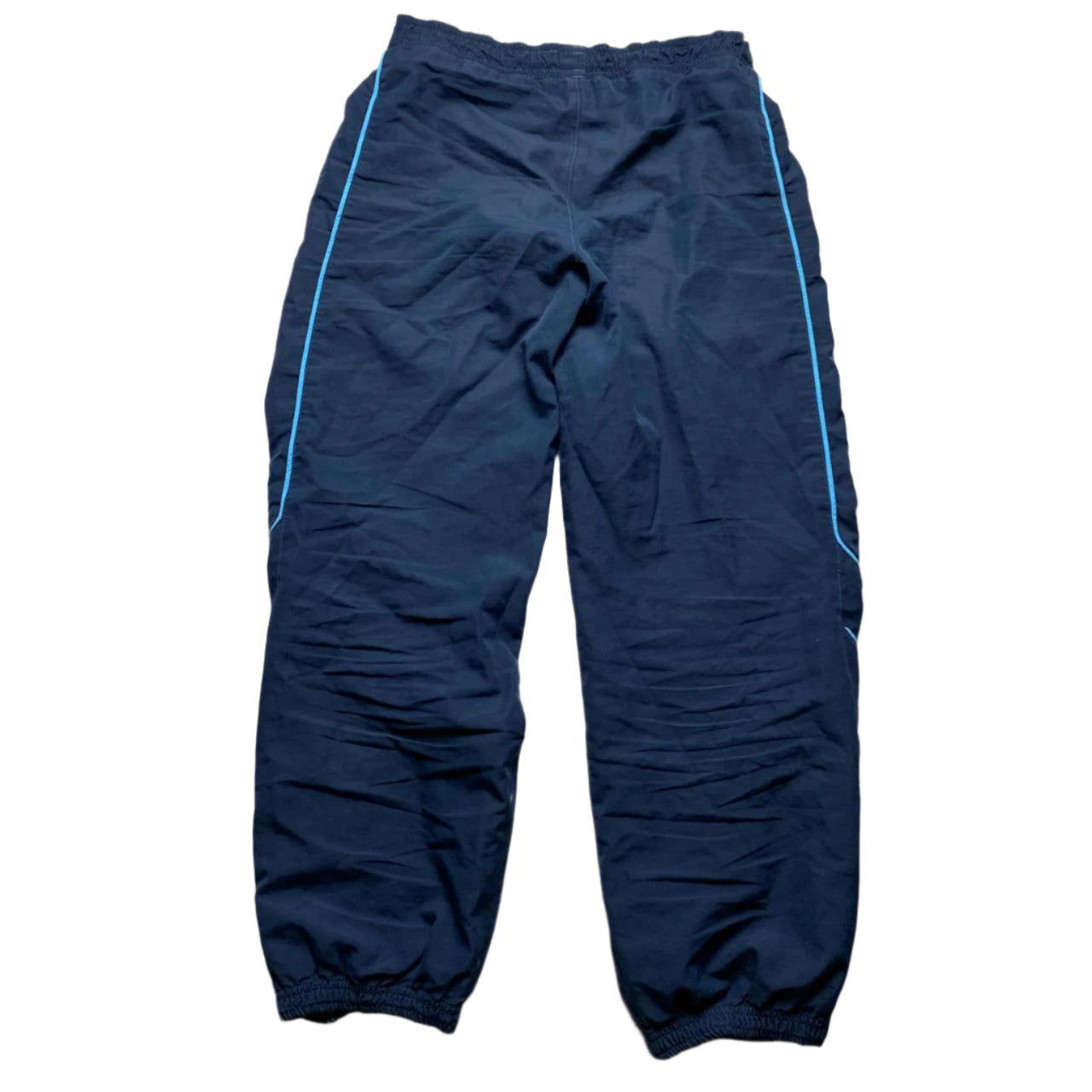 Reebok Navy White and Blue Shell Trackpant Bottoms (S)