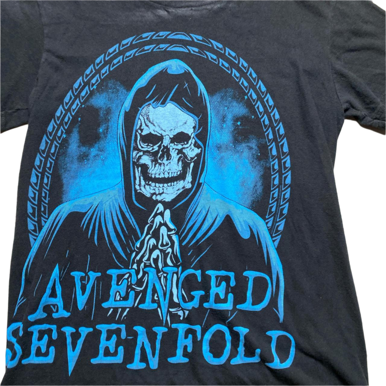 Black Avenged Sevenfold Blue and Black T Shirt (XS)