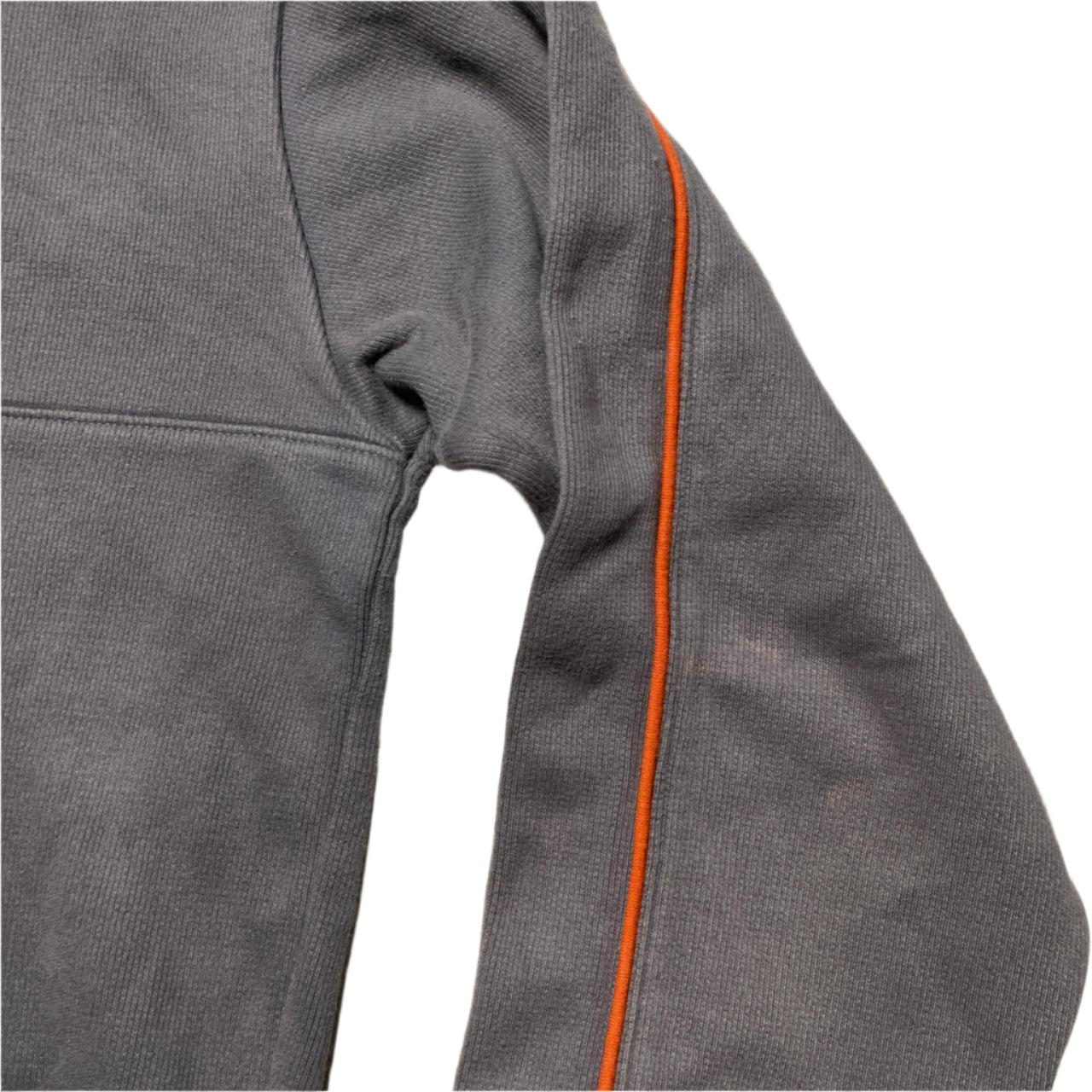 Nike Vintage Grey and Orange Y2K Quarter Zip Jumper (L)