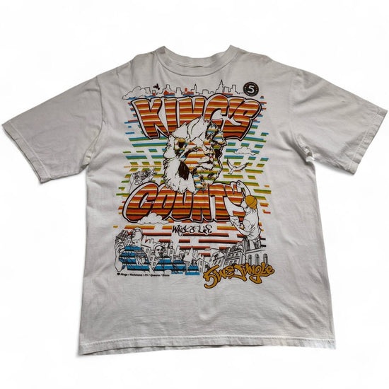 5ive Five Jungle Vintage 90’s y2k Lion Kings Country New York Graffiti T Shirt White (XL)
