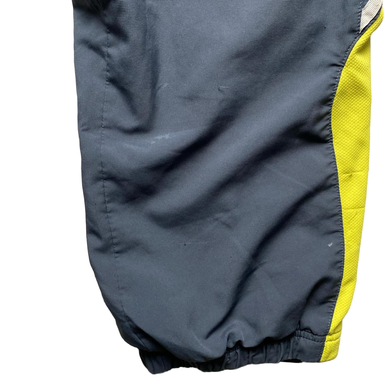 Adidas Vintage Climacool Baggy Grey Yellow and White Shell Trackpant Bottoms (M)