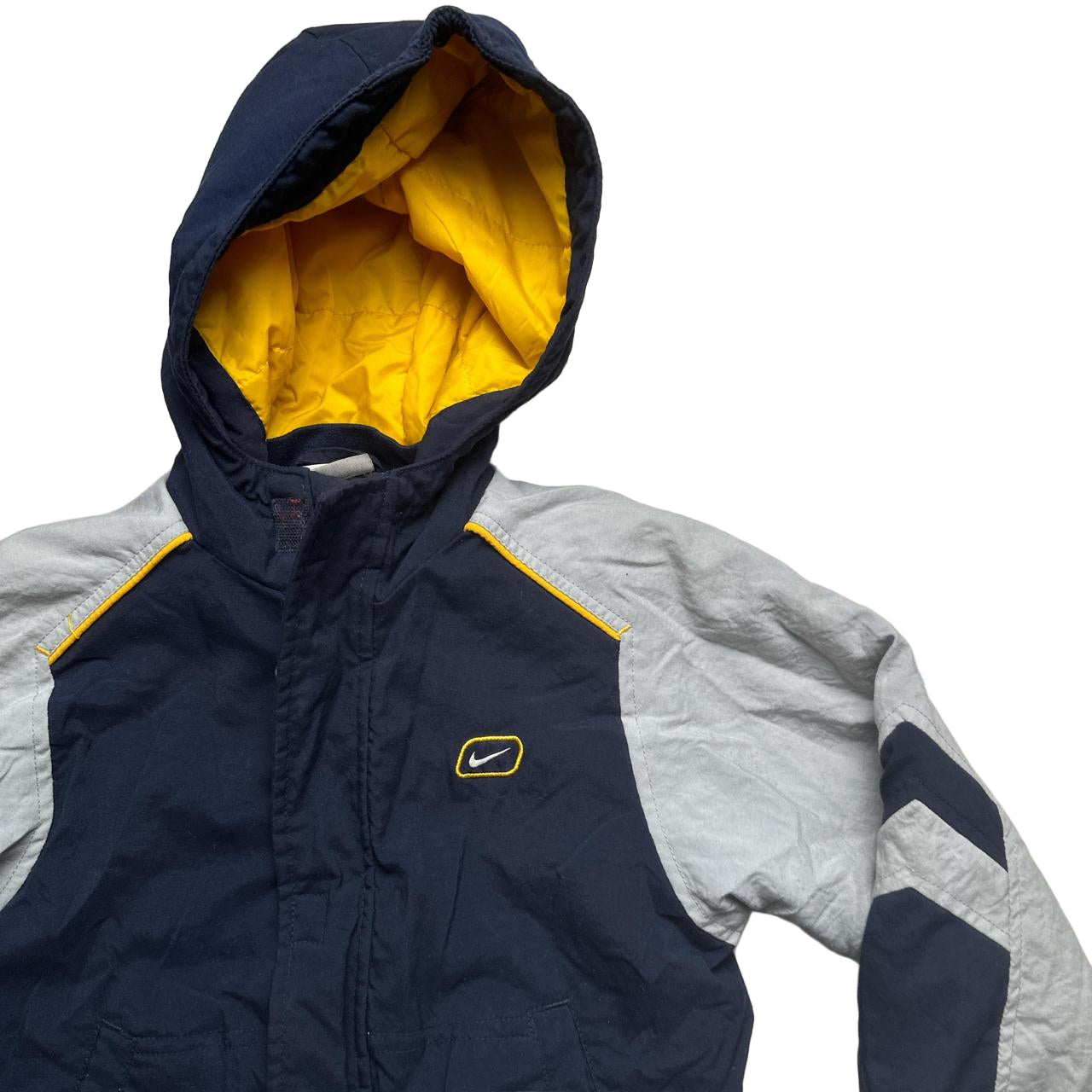 Nike Athletic Vintage Navy Grey and Yellow Kids Jacket (M Kids)