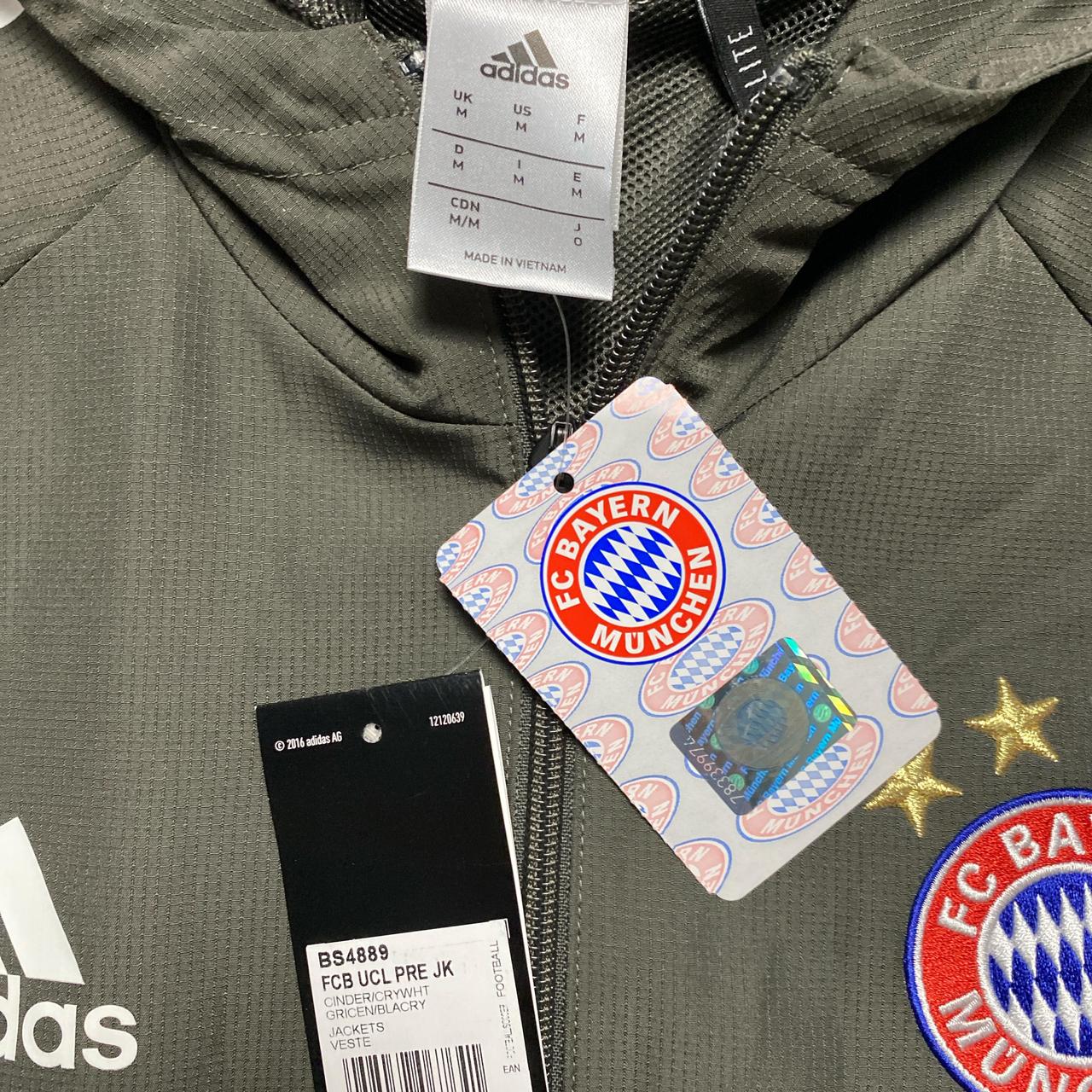 Adidas Bayern Munich Champions League Grey and White Tracksuit Jacket (M)