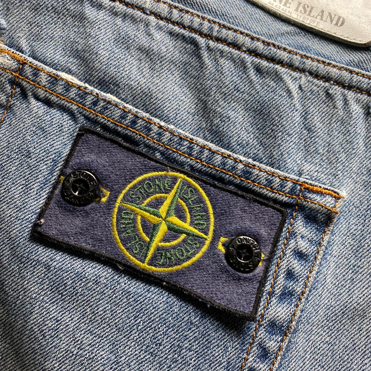 Stone Island Light Blue Stonewashed Distressed Jeans (32W)