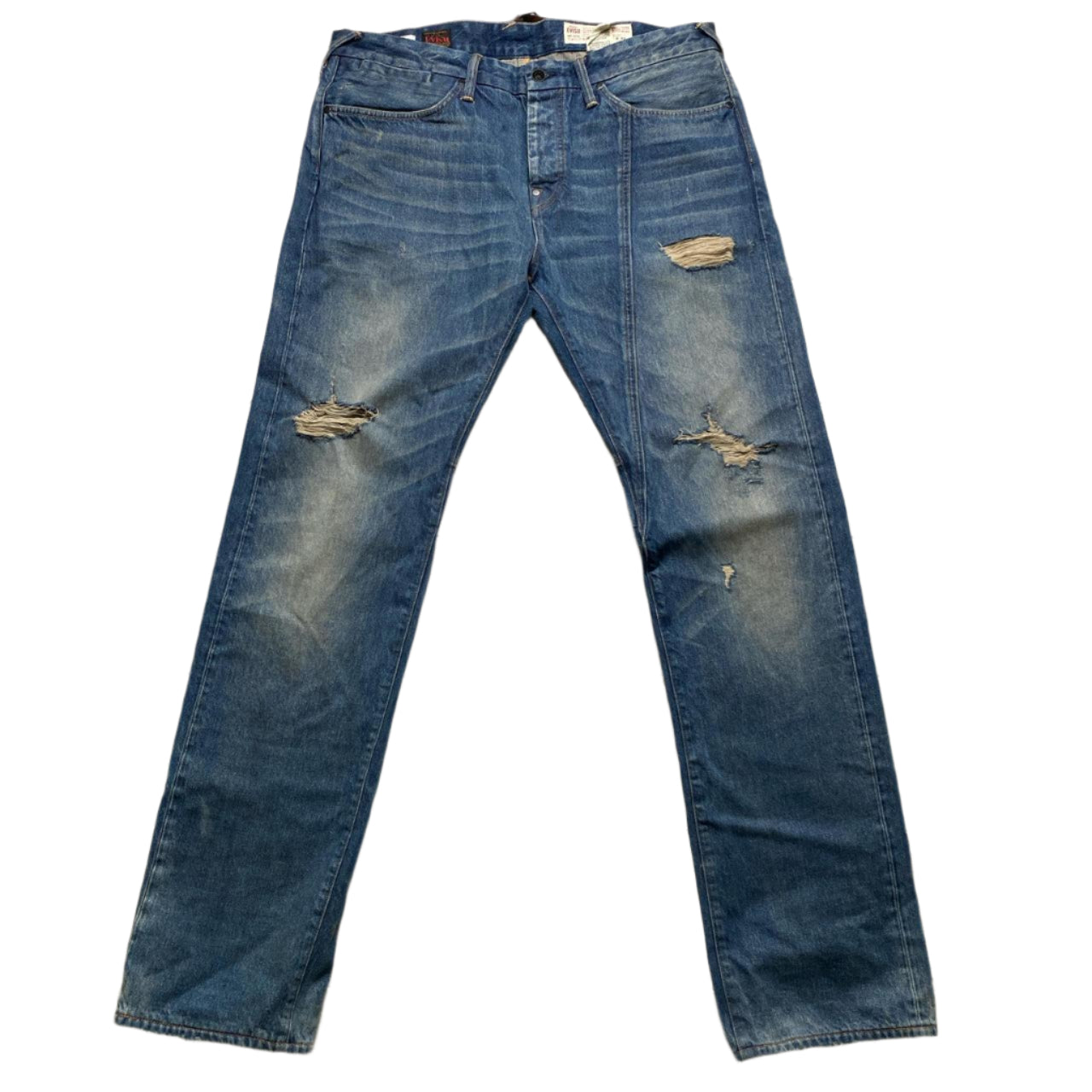 Evisu Vintage Blue and White Daicock Jeans (38W)