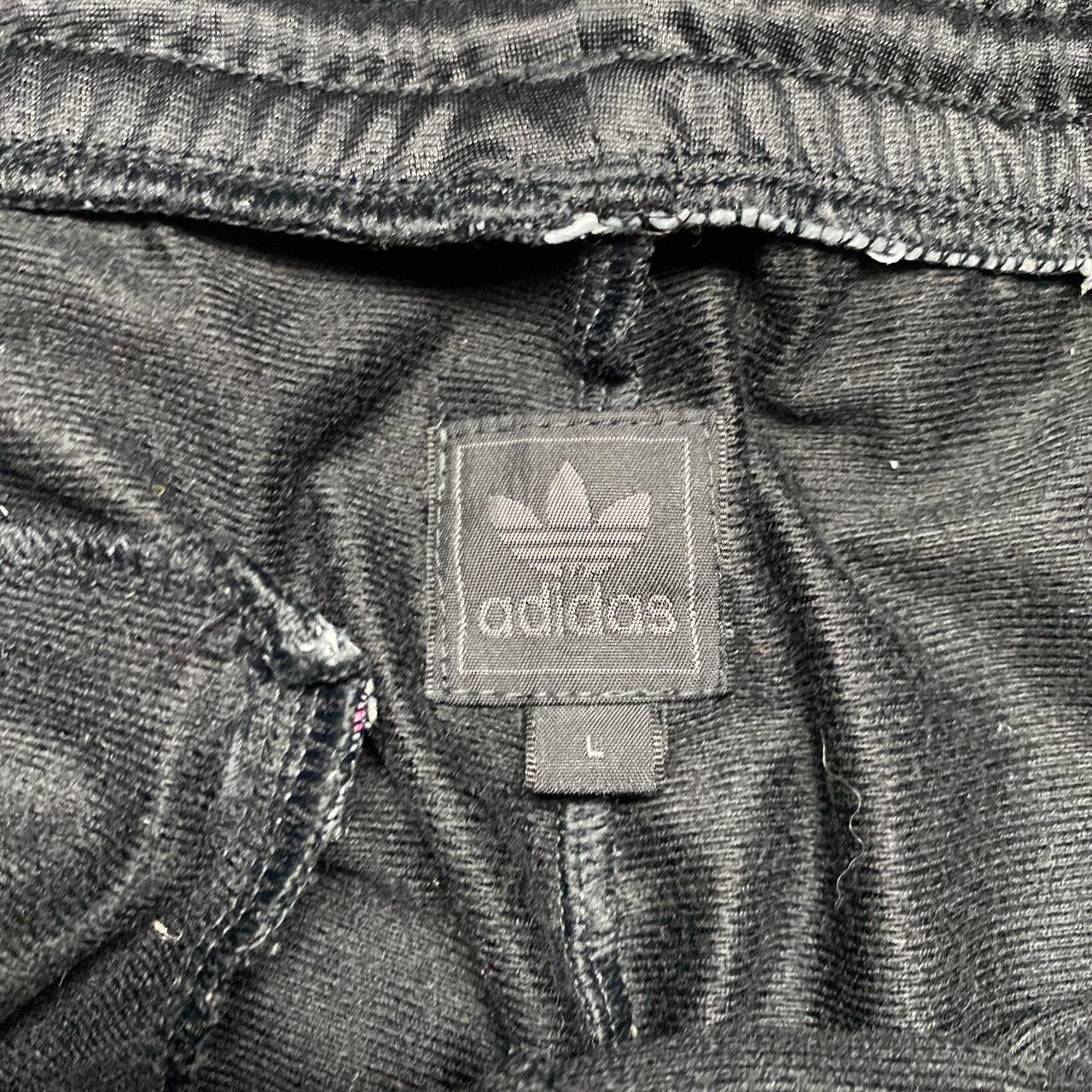 Adidas Chile 62 Vintage Satin Black Gold Silver and Blue Stripes Bottoms (L)