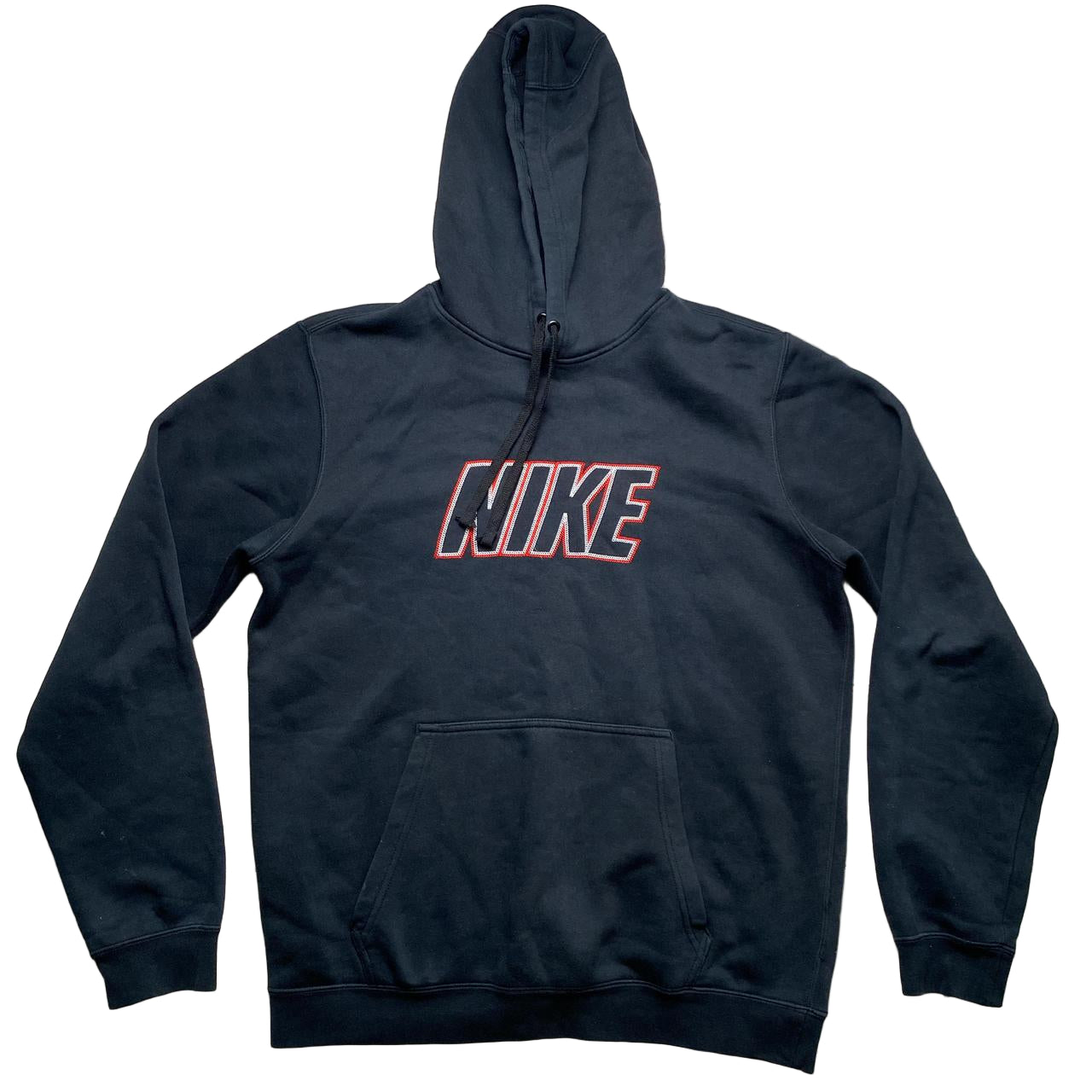 Nike Club Contrast Stitch Black Red and White Hoodie (M)