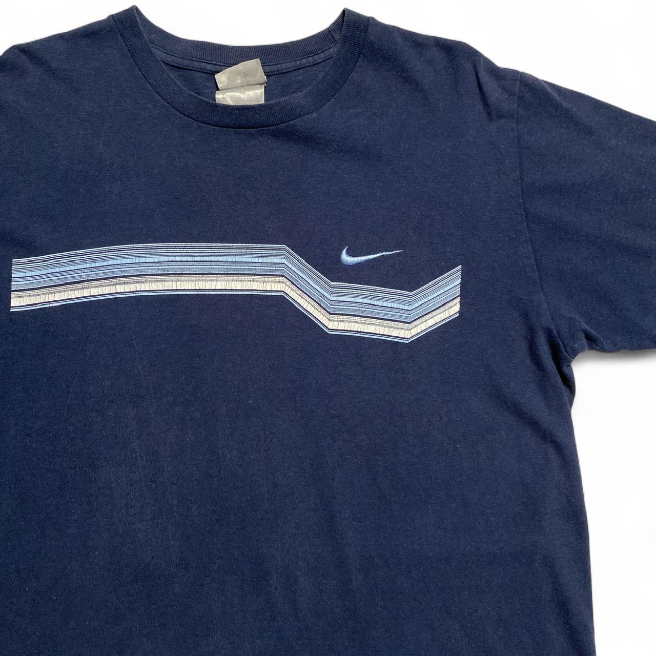 Nike Swoosh Navy Baby Blue Vintage y2k T Shirt (M)