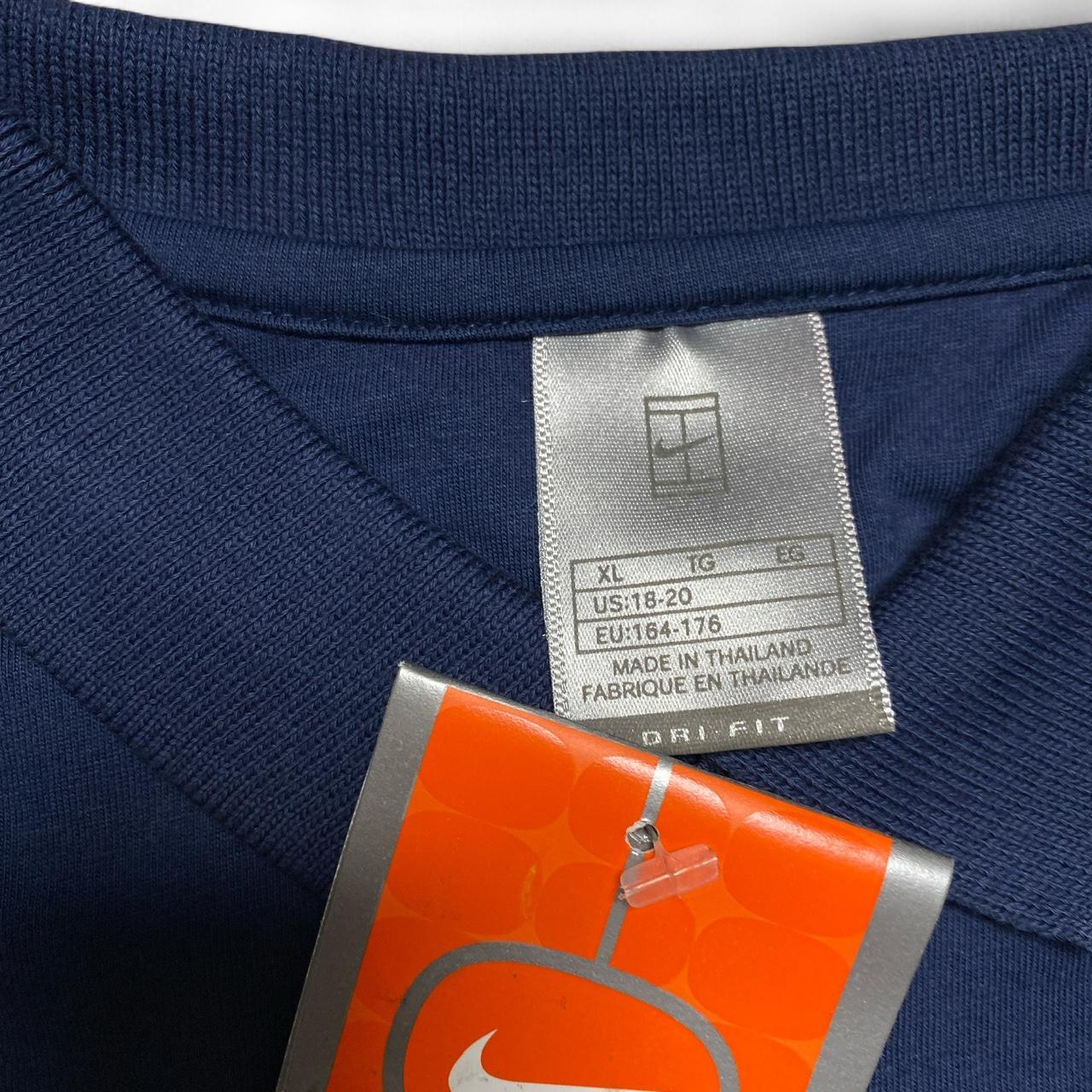 Nike Tennis Vintage Y2K Navy and White Polo Shirt (XS)
