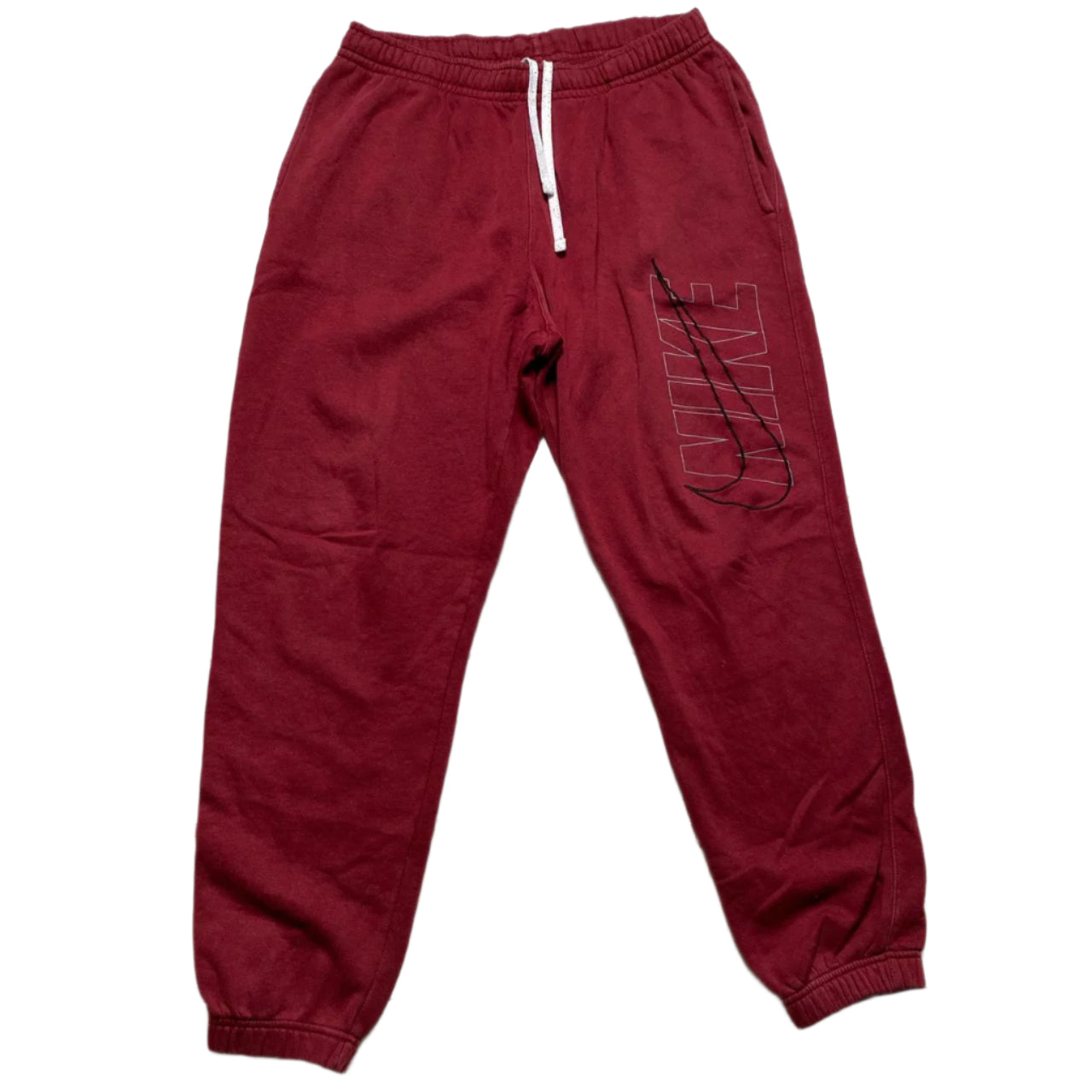 Nike Club Swoosh Spellout Burgundy Joggers (L)