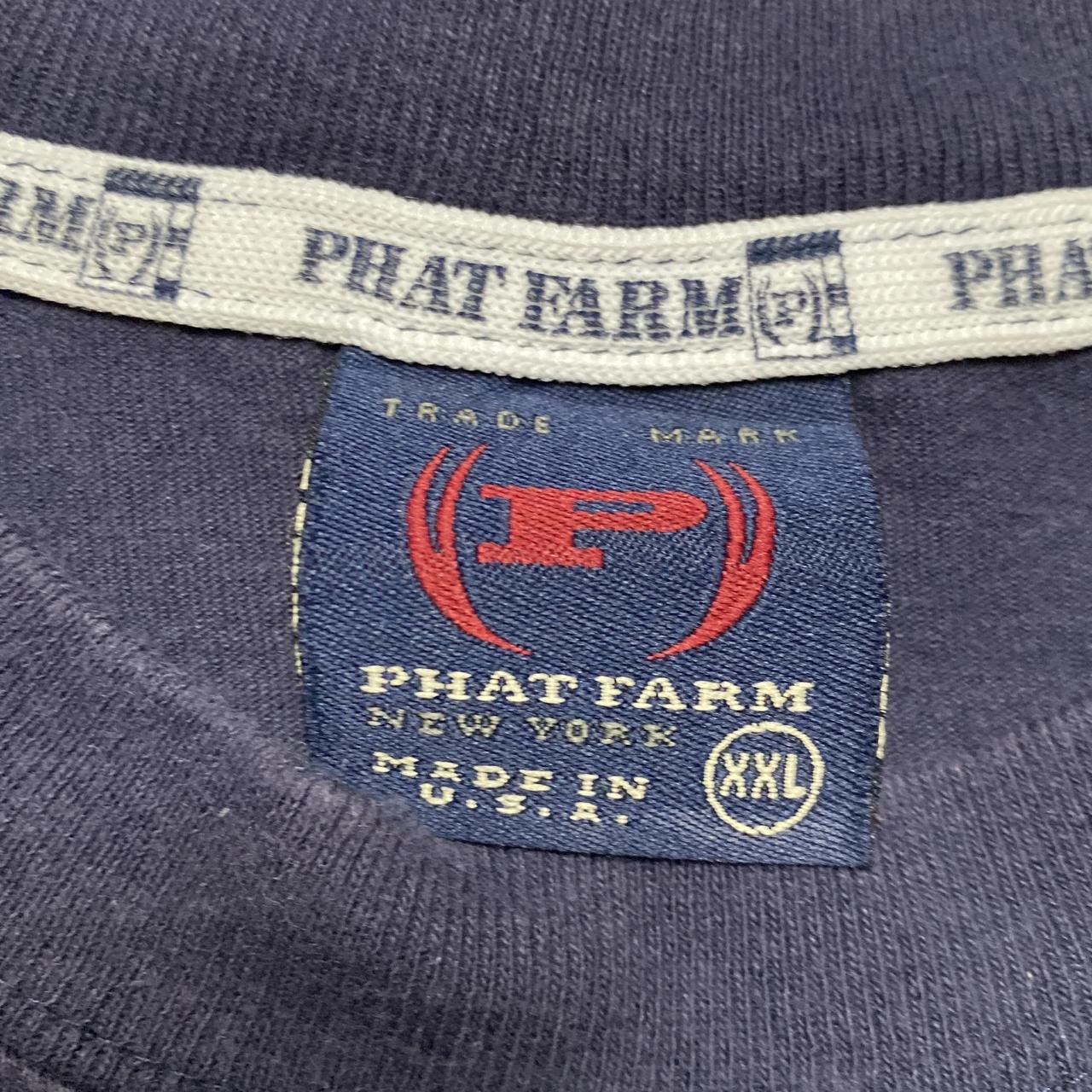 Phat Farm Navy and Orange Long Sleeve T Shirt (S)