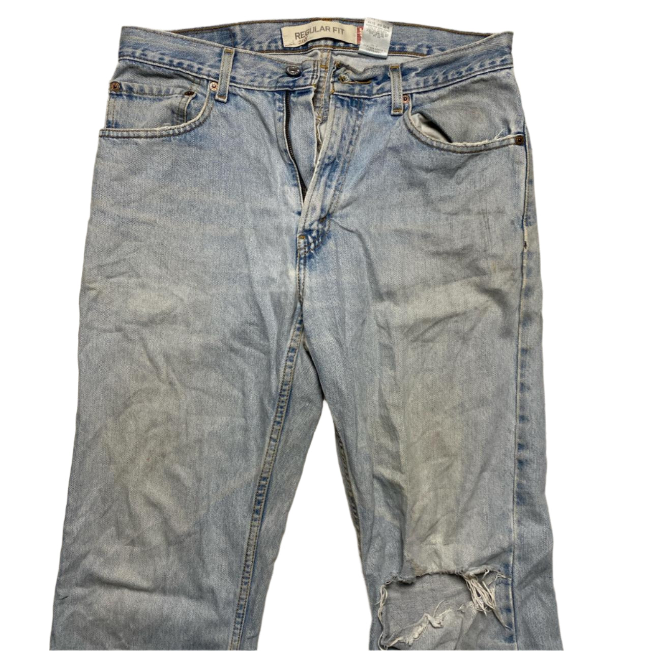 Levis 505 Light Blue Distressed Jeans (W 33)