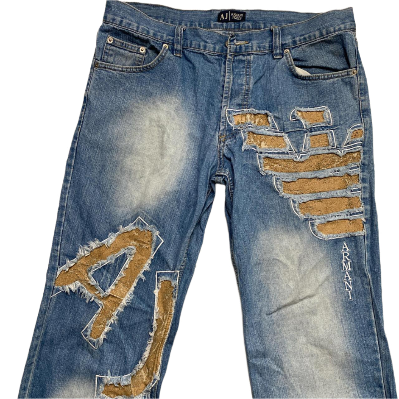 Armani Jeans Vintage AJ Big Logo Stonewashed Jeans (34W)
