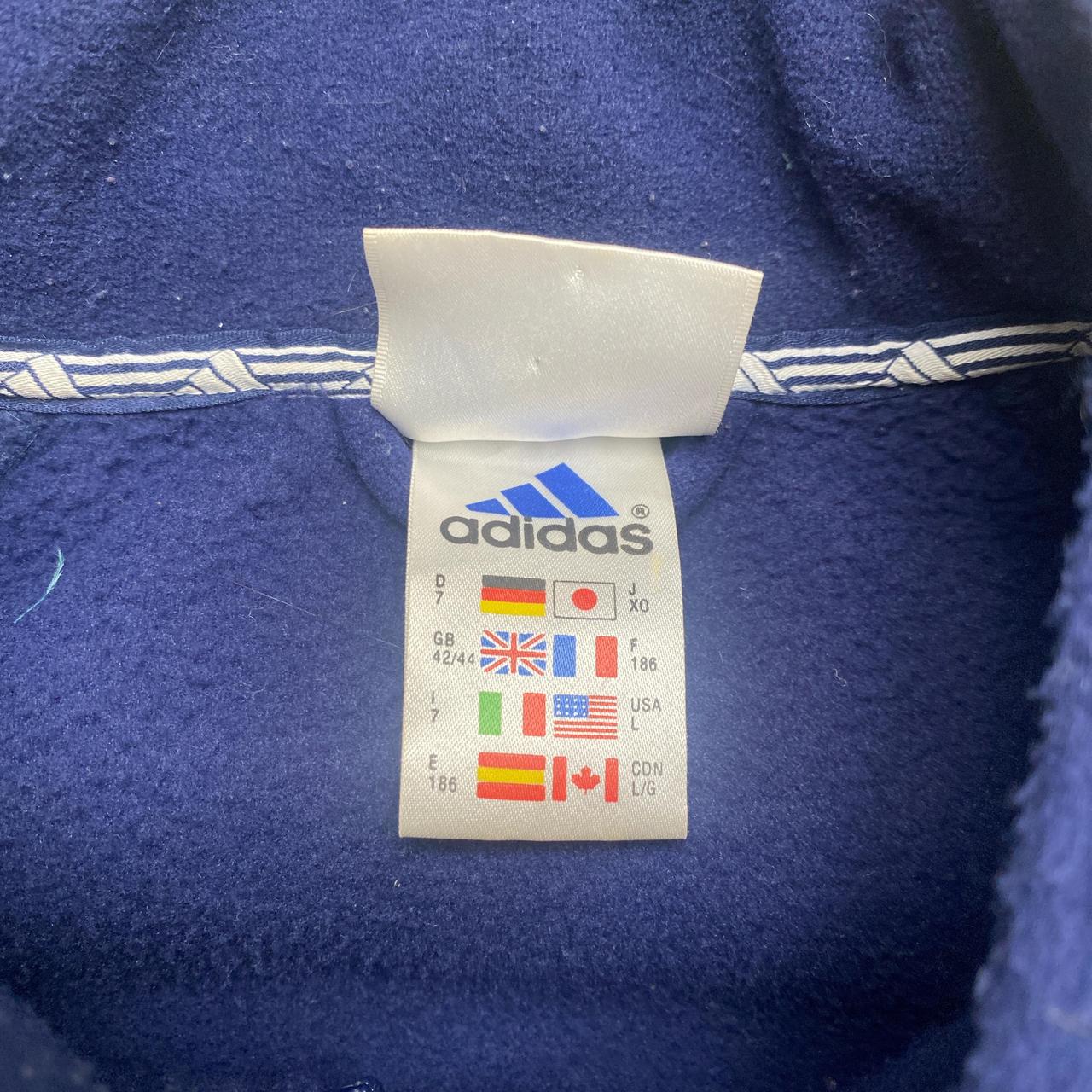 Adidas Navy and White Climawarm Fleece and Shell Zip Jumper (L)