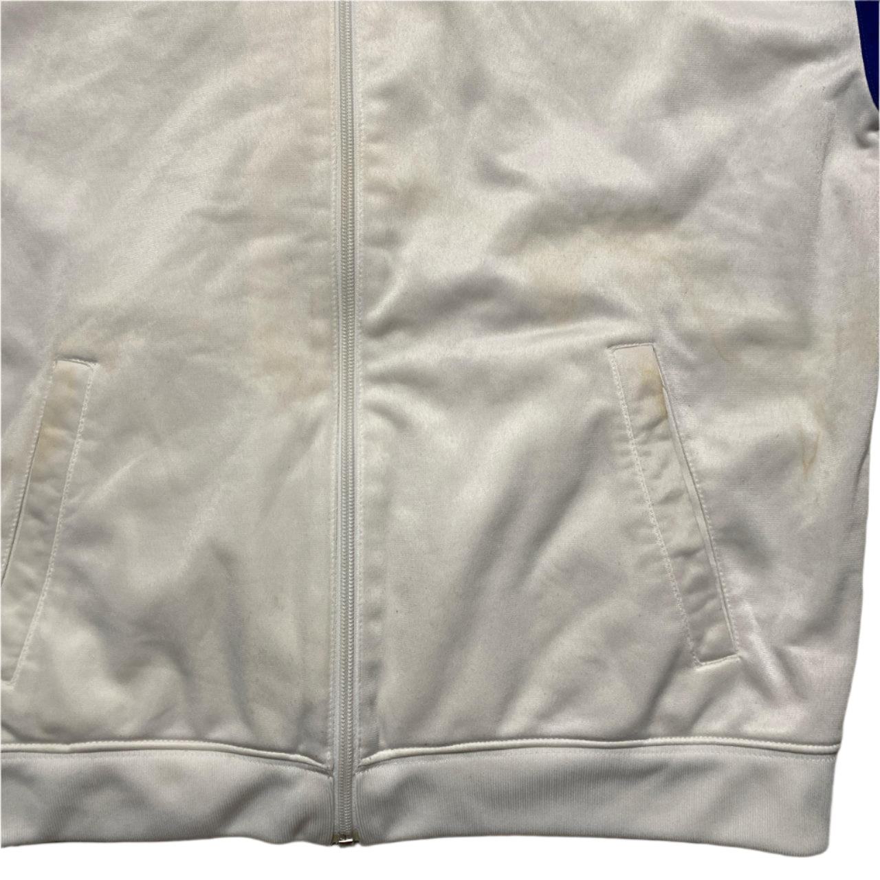 Nike Vintage White and Blue y2k Tracksuit Jacket (XL)