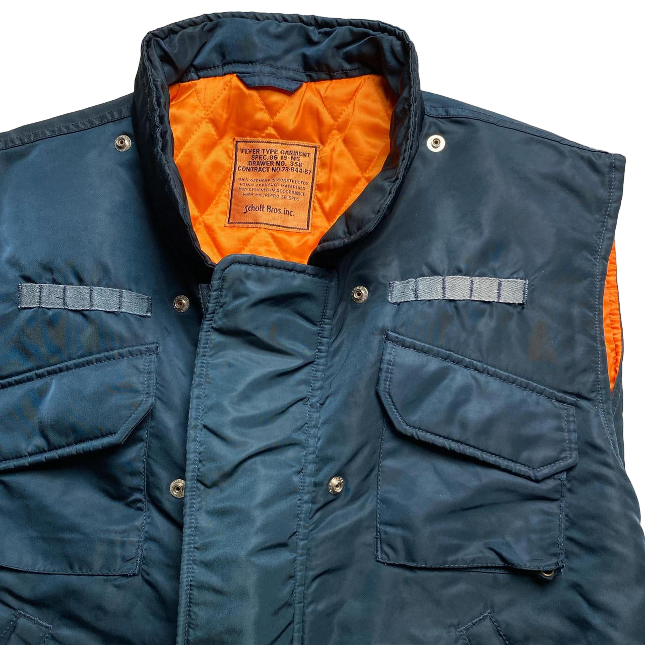Schott Vintage Bomber Flight Military Pilot Gilet Vest Jacket (L)