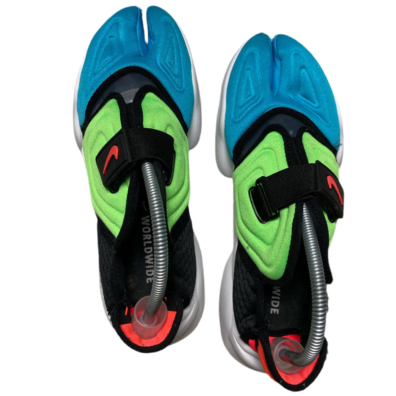 Nike Air Rift Aqua Black Green Red and Blue Split Tabi Toe Trainers (UK 8)