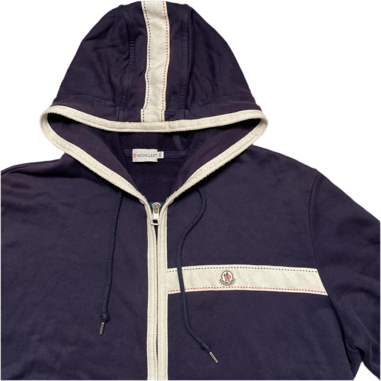 Moncler Navy and White Hoodie (3XL)