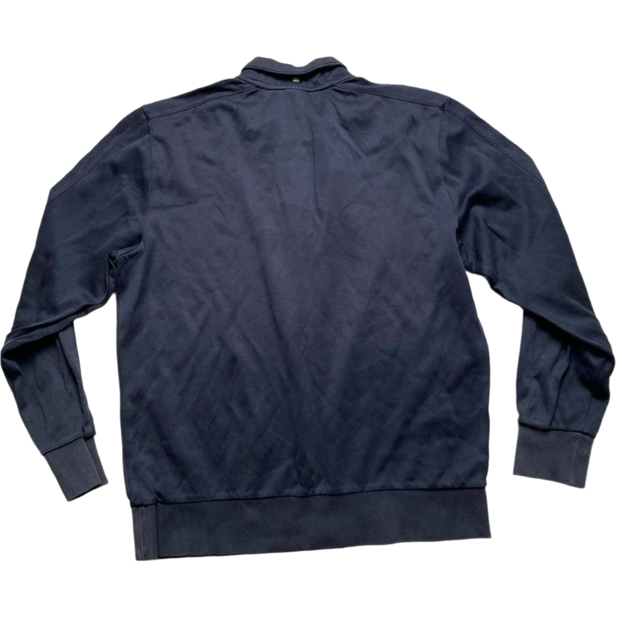 Hugo Boss Green Navy and Grey Quarter Button Jumper (L)