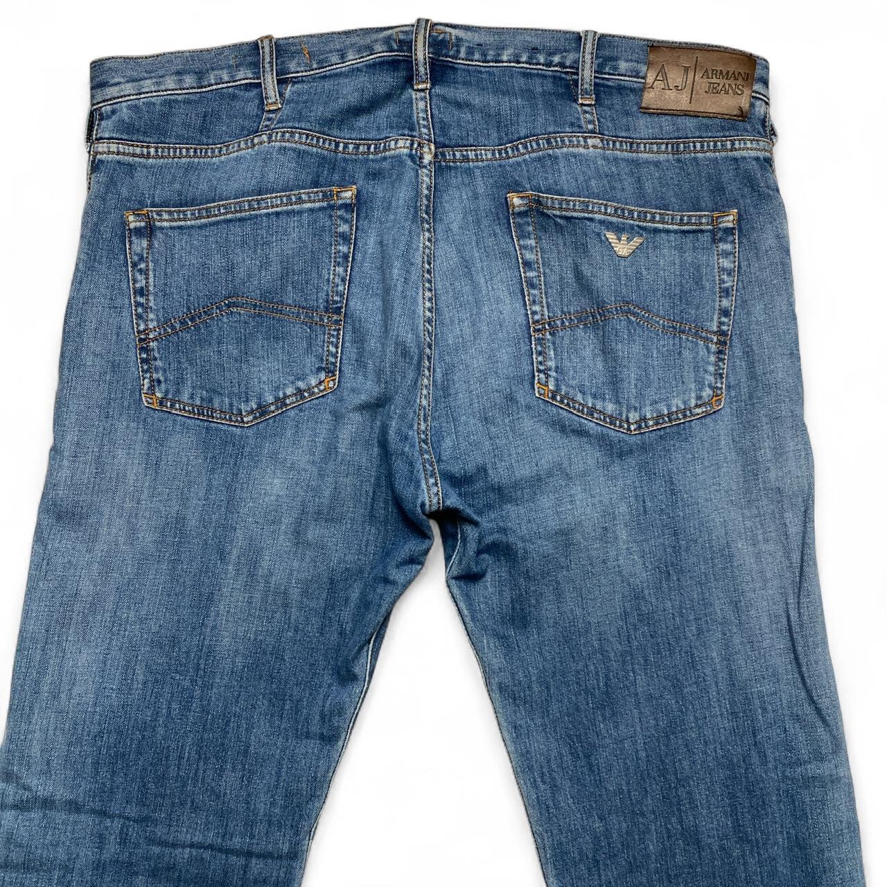 Armani Jeans J21 Light Blue Denim Straight Fit Jeans (36W)