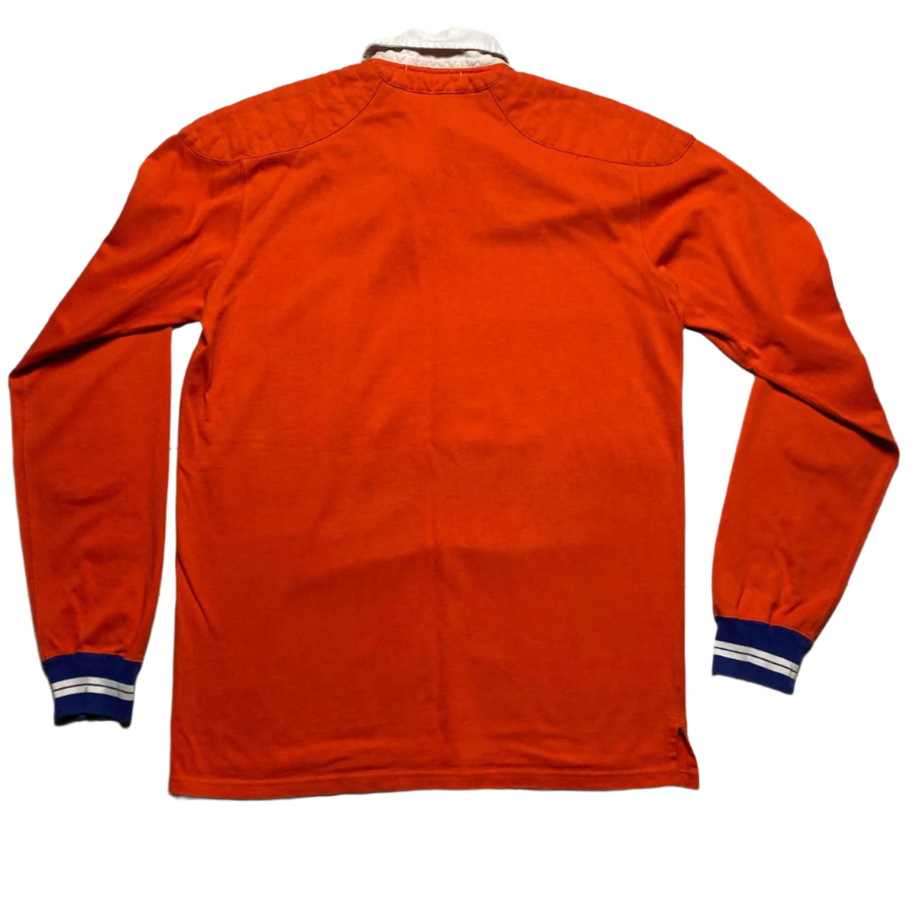 Ralph Lauren Polo Orange and Blue Long Sleeve Polo Shirt (L)