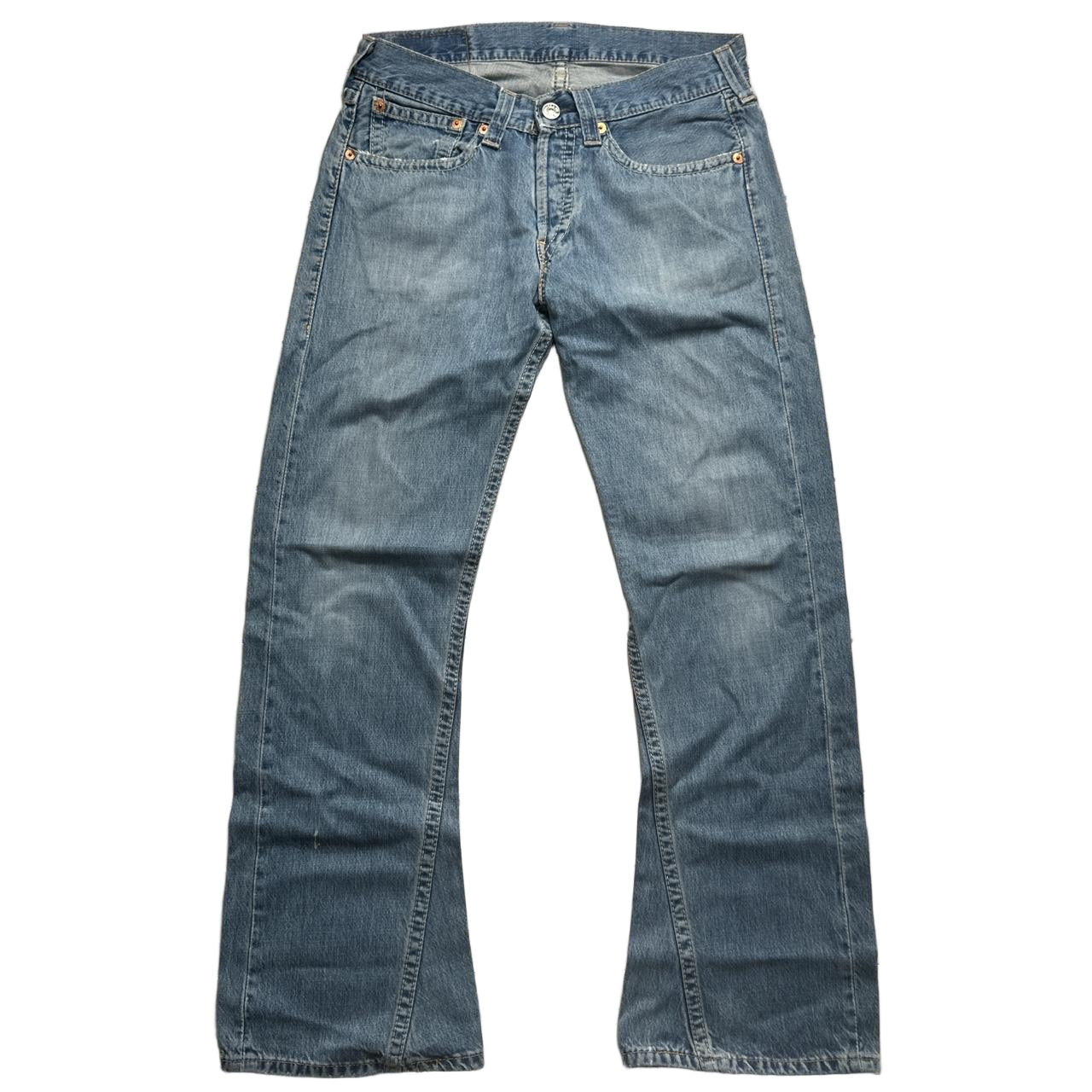 Levis 907 Vintage Flared Baggy Distressed Jeans (34W)