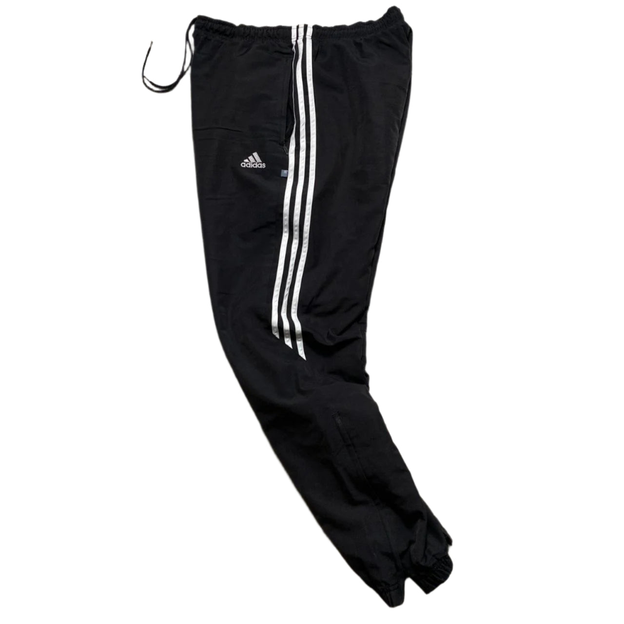Adidas Black and White Trackpant Baggy Bottoms (L)