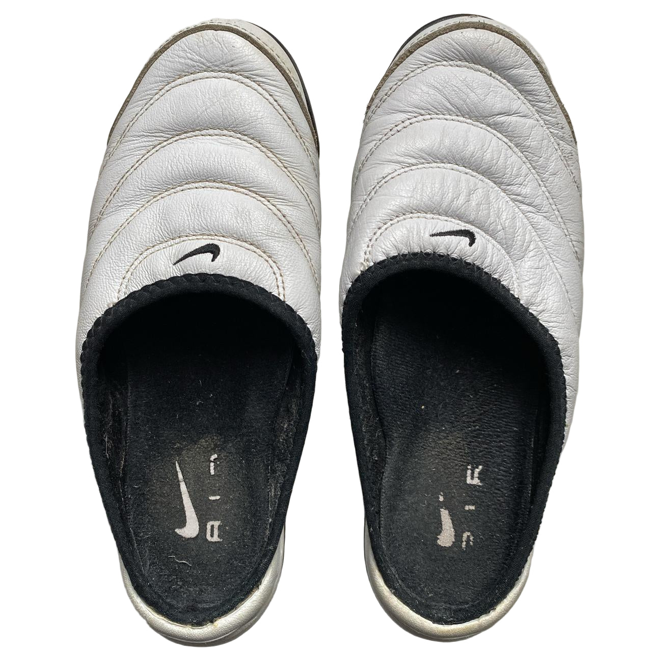 Nike Vintage Air Soc Moc Slipper White and Black Slip On Shoes (UK 4)