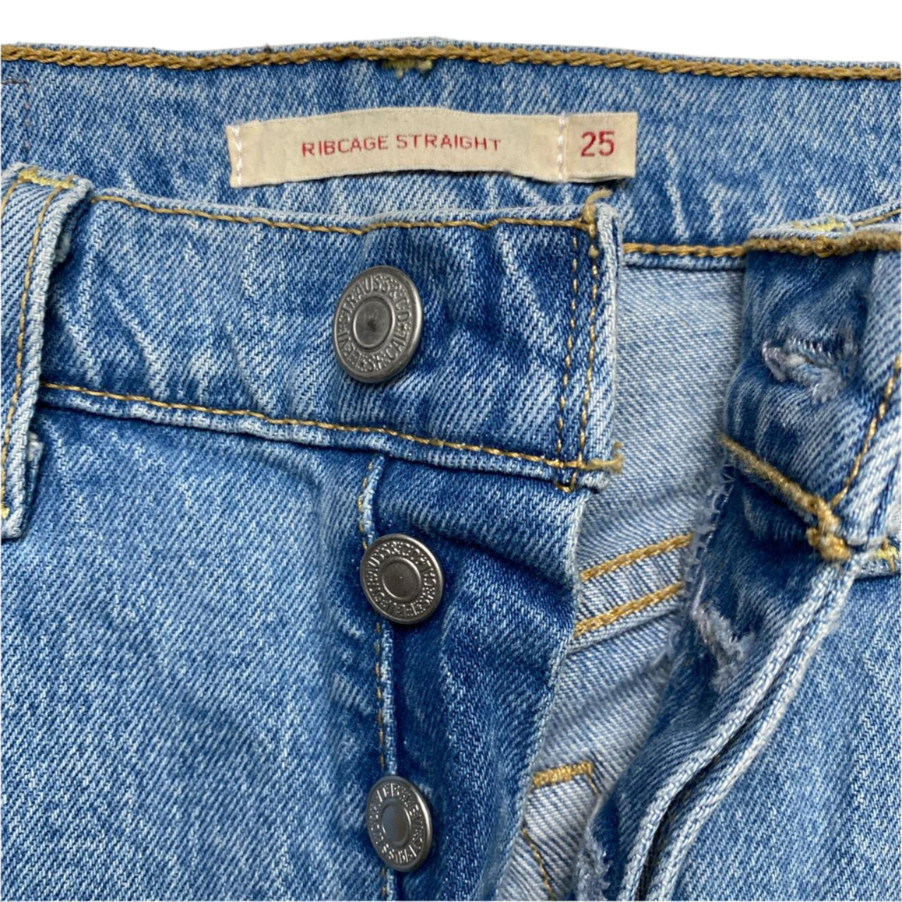 Levis Ribcage Straight Blue Womens Jeans (25W)