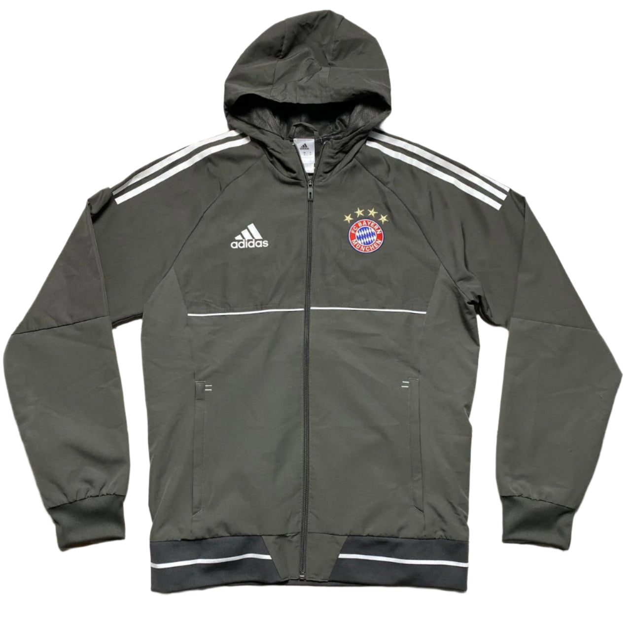 Adidas Bayern Munich Champions League Grey and White Tracksuit Jacket (M)