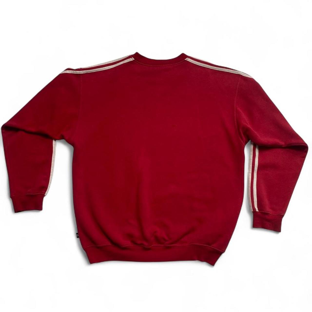 Adidas Red and White Stripe Jumper (L)