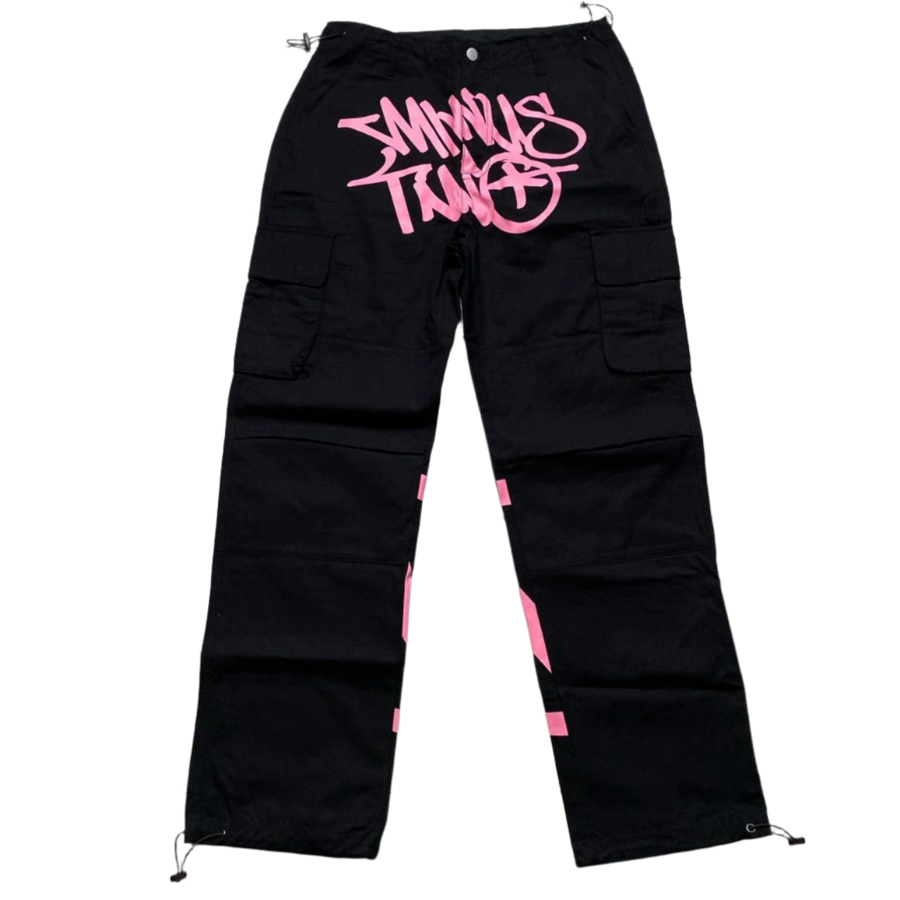 Minus Two Black and Pink Cargo Trousers (M)
