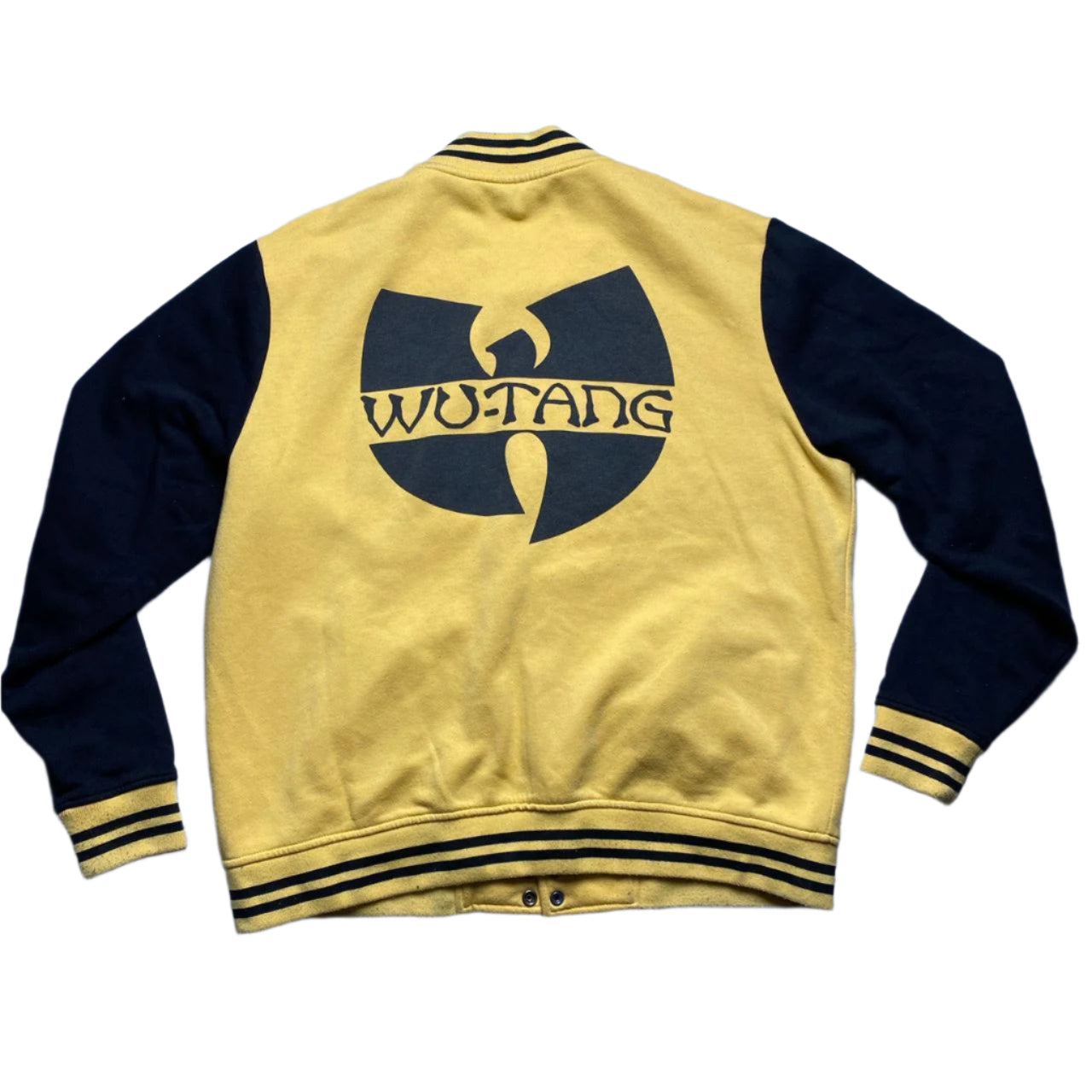 Wu Tang Clan Yellow and Black Varsity Baseball Jacket (XL)