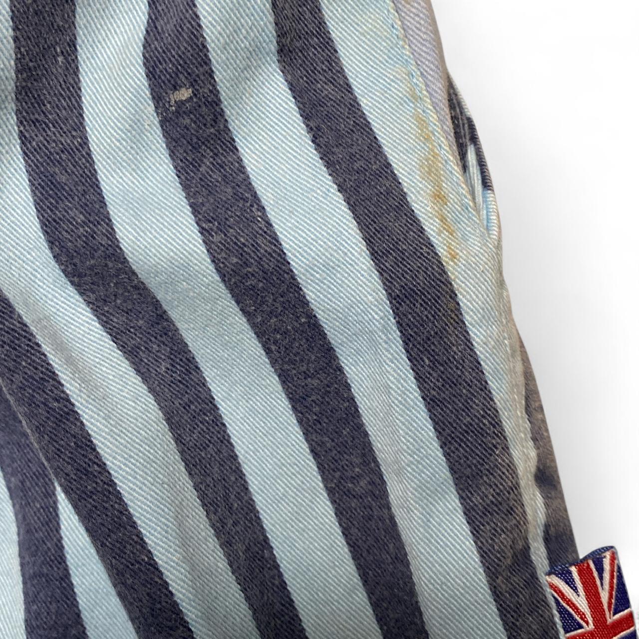 Deal UK Lightweight Blue Striped 3/4 Lounge Shorts (L)