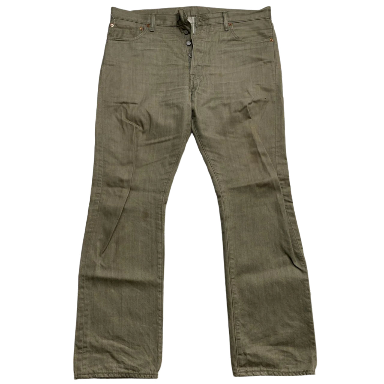 Levis 501 Baggy Khaki Olive Green Jean Trousers (36W)