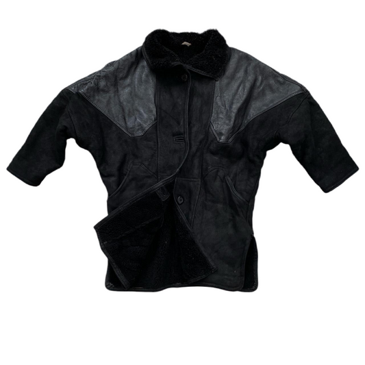 O’Ned Leather Shearling Vintage Womens Coat (L)