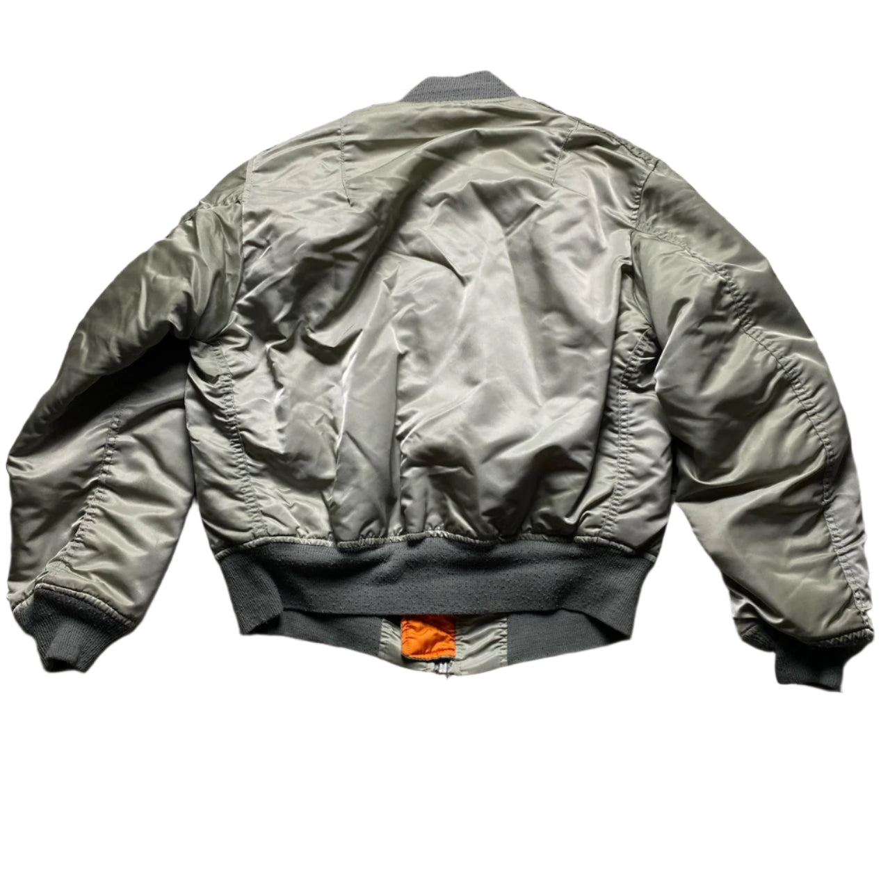 Alpha Industries Green and Orange Pilot Bomber Jacket (M)