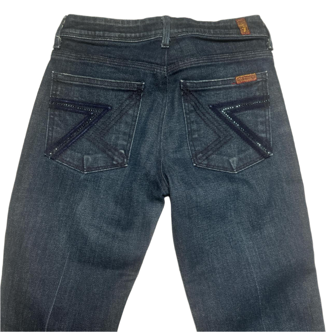 7 For All Mankind Lace and Denim Flared Womens Jeans (W 27)