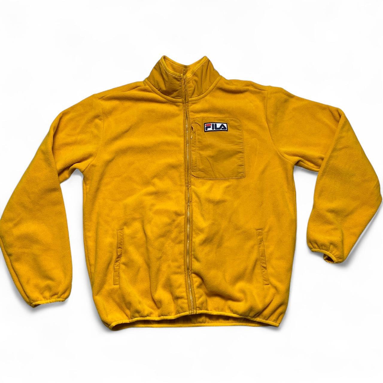 Fila Yellow and White Zip Fleece Jumper (M)
