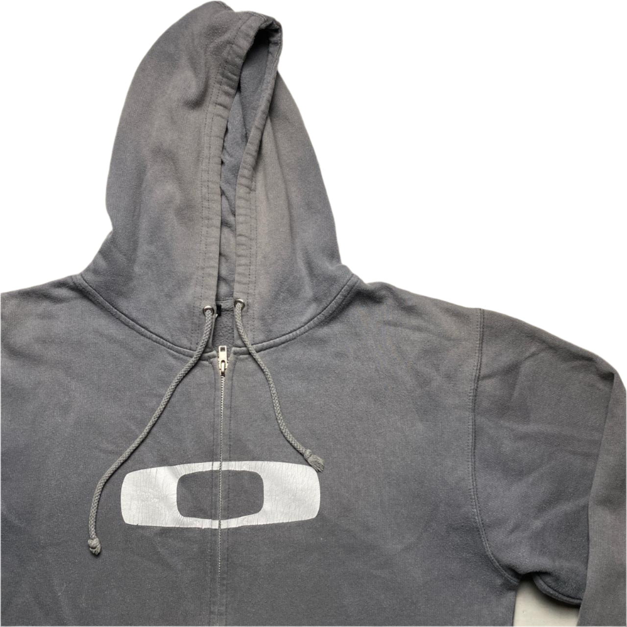 Oakley Vintage Grey and White Hoodie (S)
