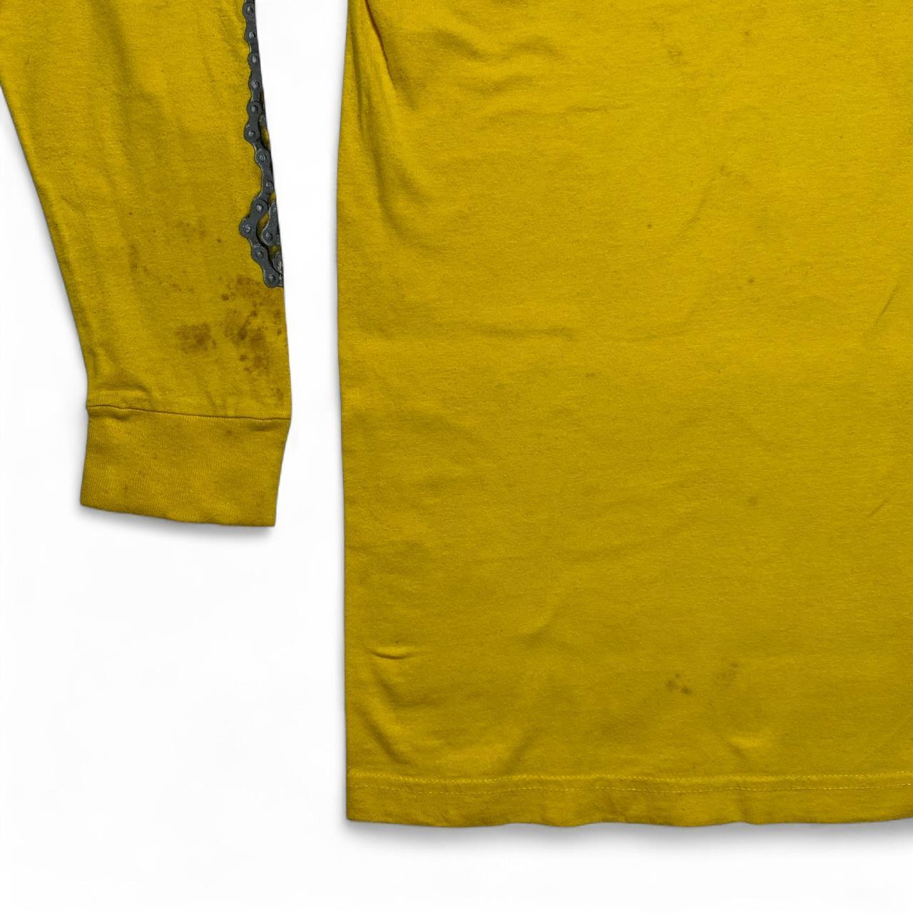 Fox Motocross Racing Vintage Yellow and Silver Chains Long Sleeve T Shirt (M)